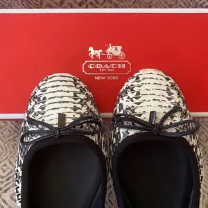 Coach Flatiron Snakeskin Ballet Flats (New with Box)